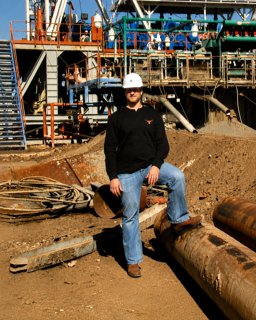 Oliver Sawford on location during Lonesome Dove Energy's drilling operations. 